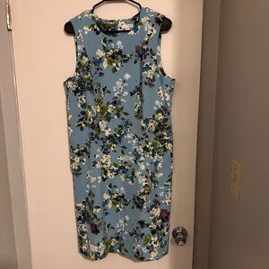J. Jill Blue Floral Midi Dress